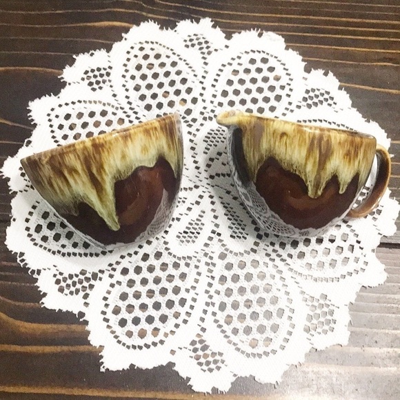 VINTAGE McCoy drip glaze sugar bowl and creamier - Picture 1 of 8